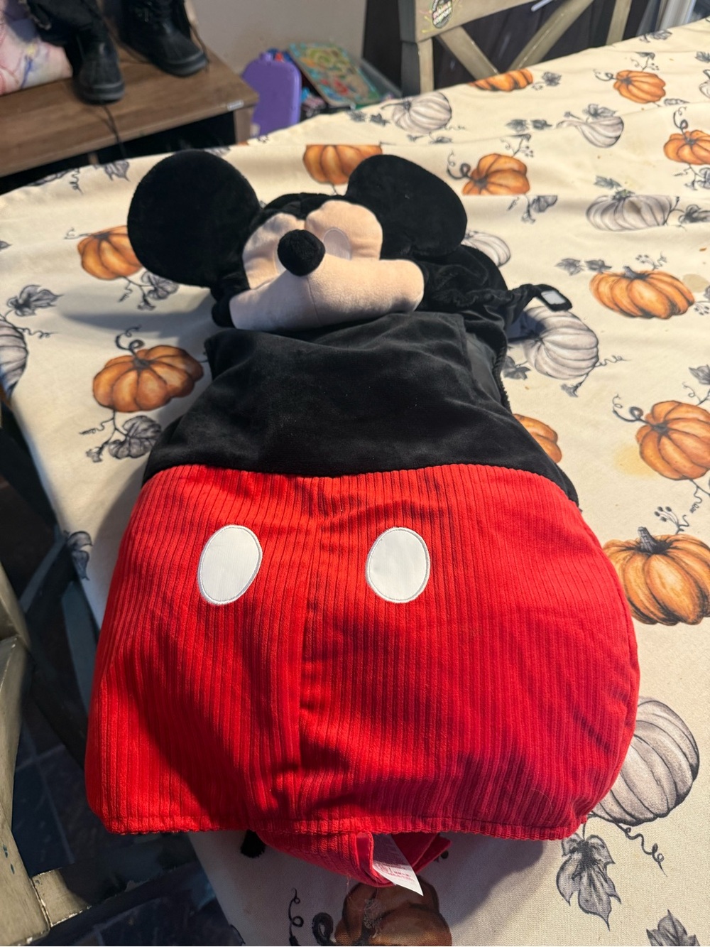 Disney Mickey Mouse Plush Hooded Costume in Black and Red